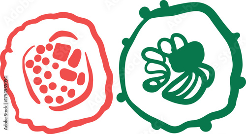 Sushi japanese food logo for sushi restaurant or delivery. Hand drawn elements for menu design, vector colorful illustration collection.	
