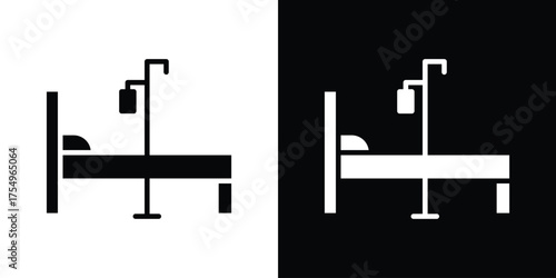 Hospital bed icon vector graphics, a flat solid icons