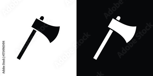 Hatchet icon vector graphics, a flat solid icons