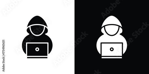 Hacker icon vector graphics, a flat solid icons