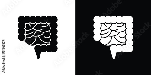 Gut icon vector graphics, a flat solid icons