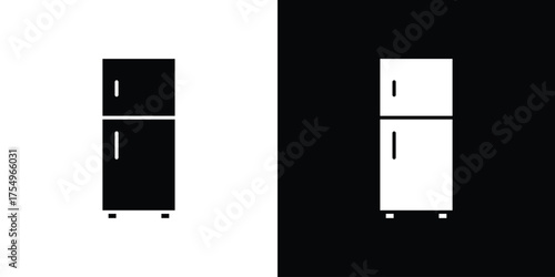 Fridge icon vector graphics, a flat solid icons