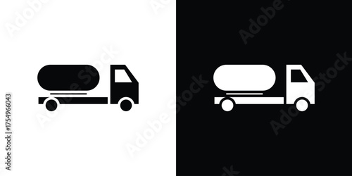 Fuel truck icon vector graphics, a flat solid icons