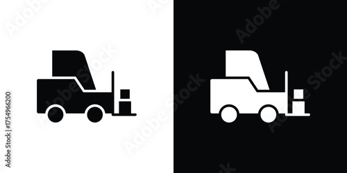 Forklift icon vector graphics, a flat solid icons
