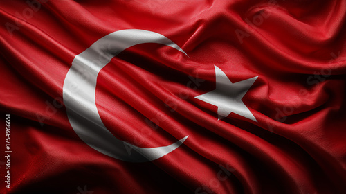 turkish flag waving in the wind turkiye turkey