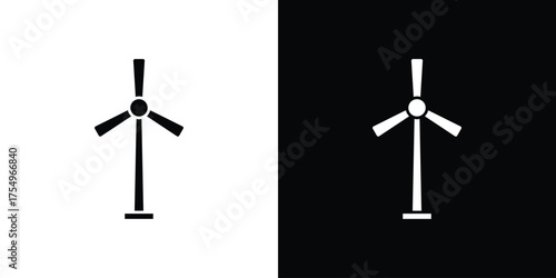 Eolic energy icon vector graphics, a flat solid icons