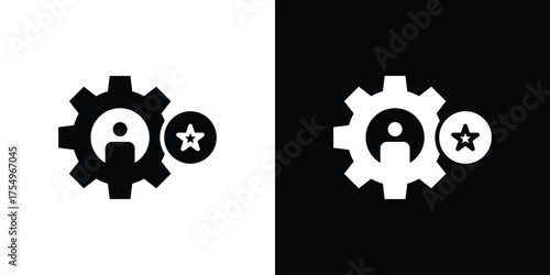 Employee skills icon vector graphics, a flat solid icons