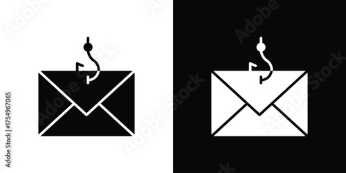 Email phishing icon vector graphics, a flat solid icons