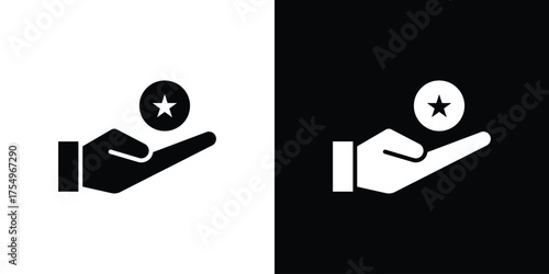 Earn point icon vector graphics, a flat solid icons