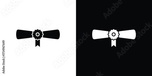 Diploma icon vector graphics, a flat solid icons