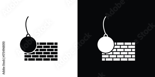 Demolition icon vector graphics, a flat solid icons