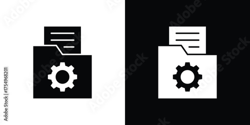 Data management icon vector graphics, a flat solid icons