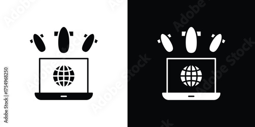 Ddos icon vector graphics, a flat solid icons