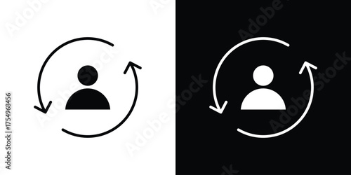 Customer retention icon vector graphics, a flat solid icons