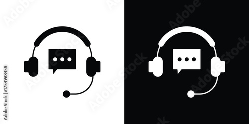 Customer support icon vector graphics, a flat solid icons