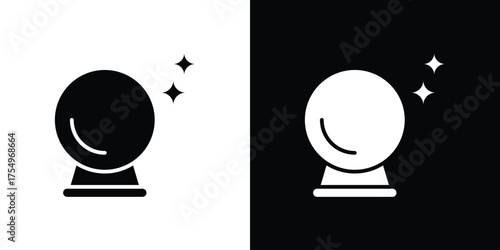 Crystal ball icon vector graphics, a flat solid icons