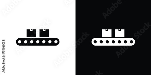 Conveyor belt icon vector graphics, a flat solid icons