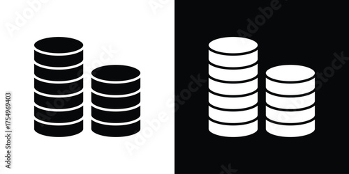 Coins stack icon vector graphics, a flat solid icons