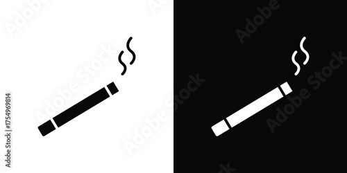 Cigarette icon vector graphics, a flat solid icons