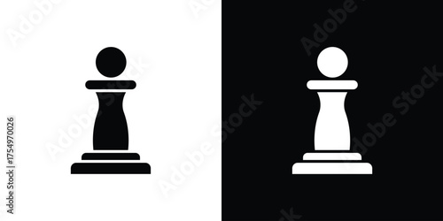 Chess pawn icon vector graphics, a flat solid icons
