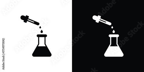 Chemical test icon vector graphics, a flat solid icons