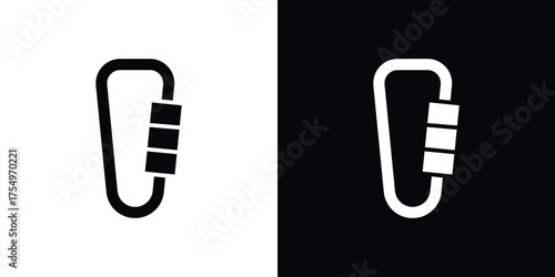 Carabiner icon vector graphics, a flat solid icons