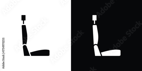 Car seat icon vector graphics, a flat solid icons