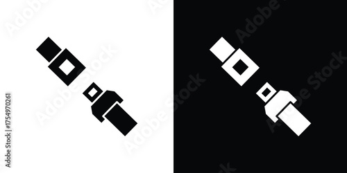 Car seat belt icon vector graphics, a flat solid icons