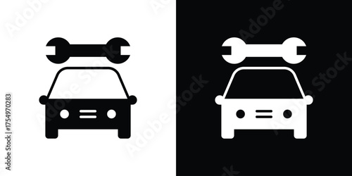 Car repair icon vector graphics, a flat solid icons