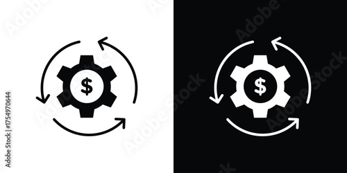 Business model icon vector graphics, a flat solid icons