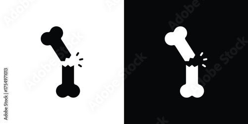 Broken bone icon vector graphics, a flat solid icons