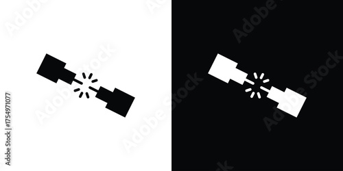 Broken Wire Icon icon vector graphics, a flat solid icons