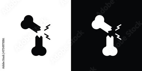 Broken bone icon vector graphics, a flat solid icons