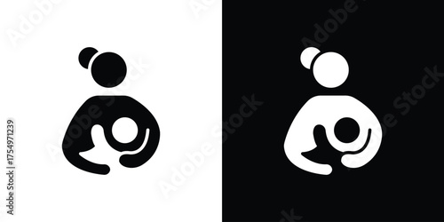 Breastfeeding icon vector graphics, a flat solid icons