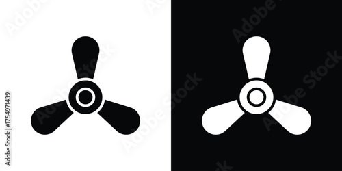 Boat screw icon vector graphics, a flat solid icons