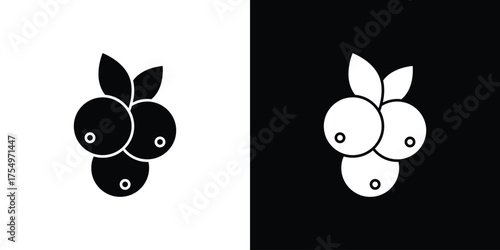 Blueberry icon vector graphics, a flat solid icons