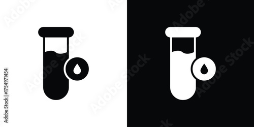 Blood test icon vector graphics, a flat solid icons