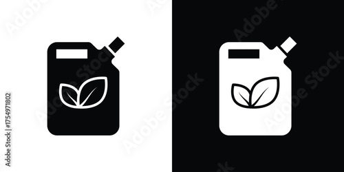 Biofuel canister icon vector graphics, a flat solid icons