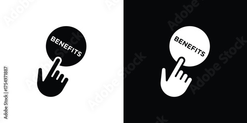 benefits icon vector graphics, a flat solid icons