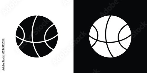 Basketball icon vector graphics, a flat solid icons