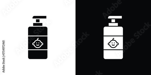 Baby shampoo icon vector graphics, a flat solid icons