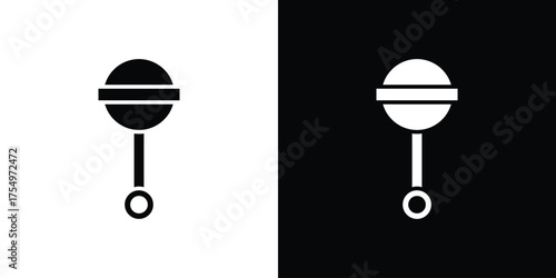 baby rattle icon vector graphics, a flat solid icons