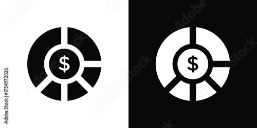Asset allocation icon vector graphics, a flat solid icons
