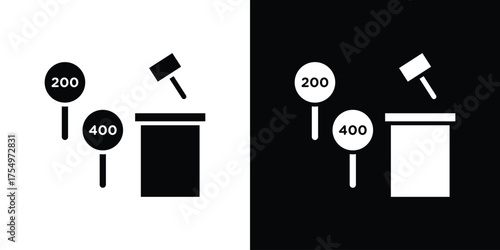 Auction icon vector graphics, a flat solid icons