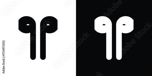 Air pods icon vector graphics, a flat solid icons