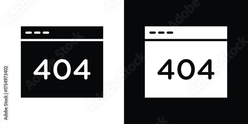404 Error icon vector graphics, a flat solid icons