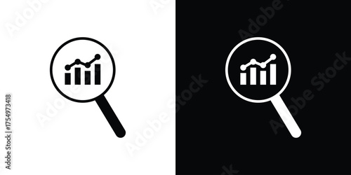 Analysis icon vector graphics, a flat solid icons