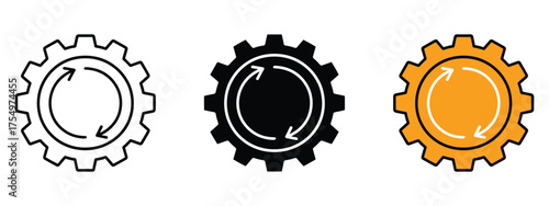 Implement icon vector. efficient processes and endless loops symbol. vector illustration.