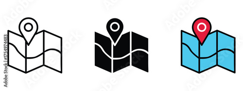 Map icon vector. exploring new destinations with ease symbol. vector illustration.