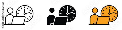 Office hour icon vector. time management, efficient workflow and deadline tracking symbol. vector illustration.